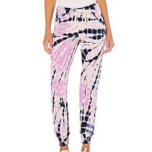 Monrow Bamboo Burst Tie Dye Sweatpants Joggers Women’s Small Pink Blue Casual